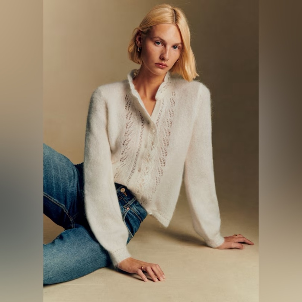 Sezane Angie cardigan in ecru